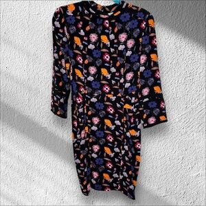 ba&sh Floral Mini Dress - Black, Purple, Orange